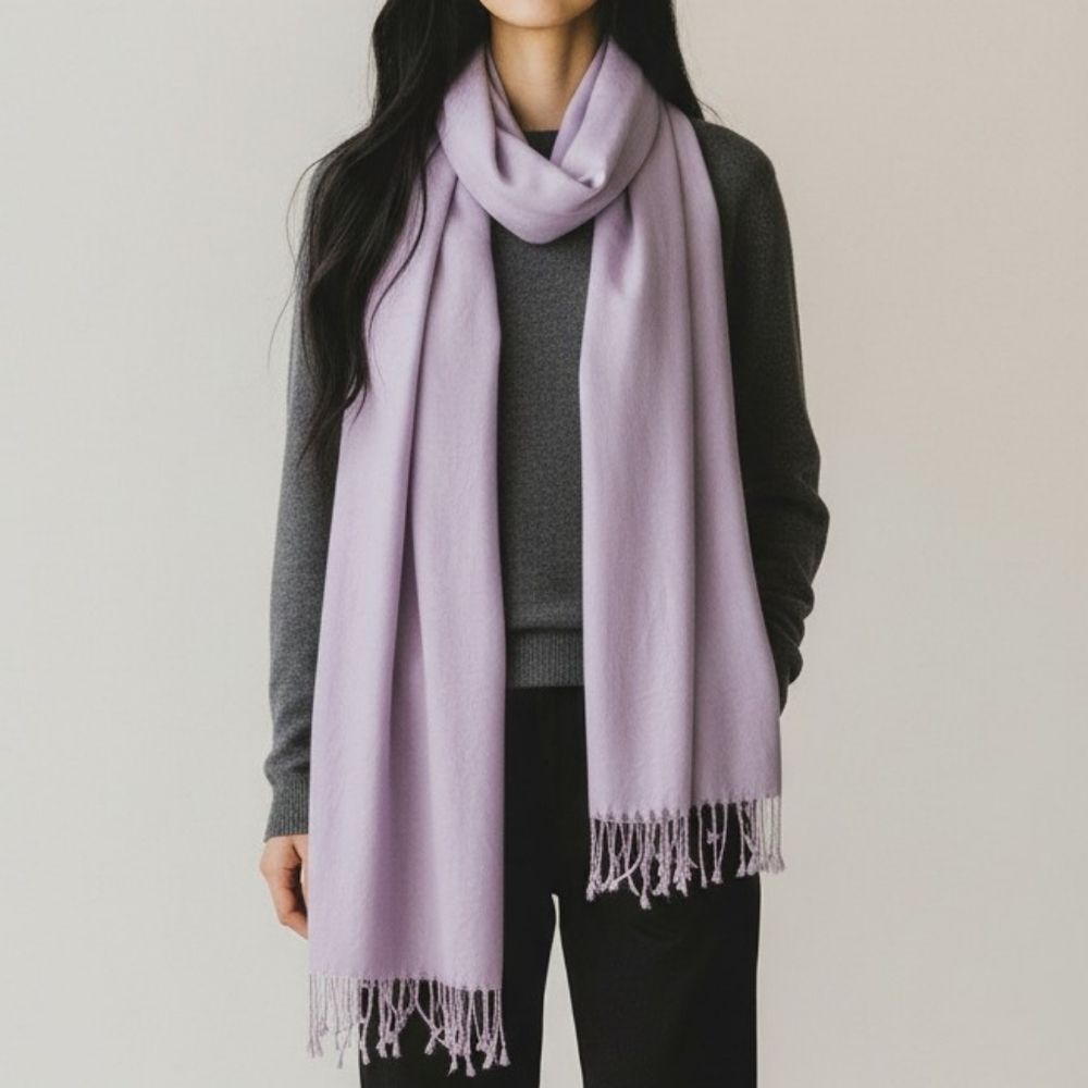 Lavender Fringe Wrap Pashmina Shawl